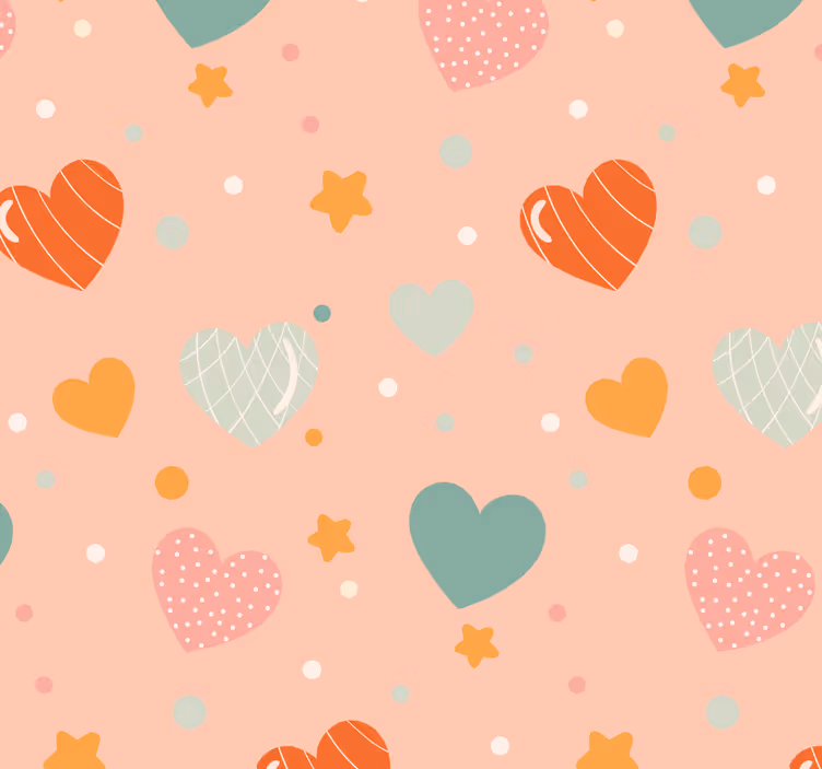 Nursery blind with hearts and stars pattern - TenStickers