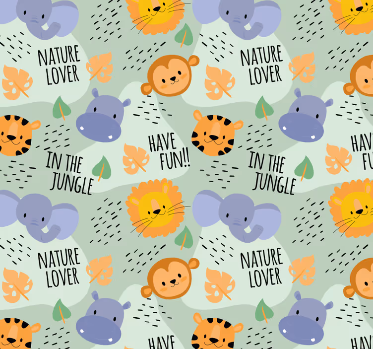 Nursery blind jungle wallpaper for kids - TenStickers