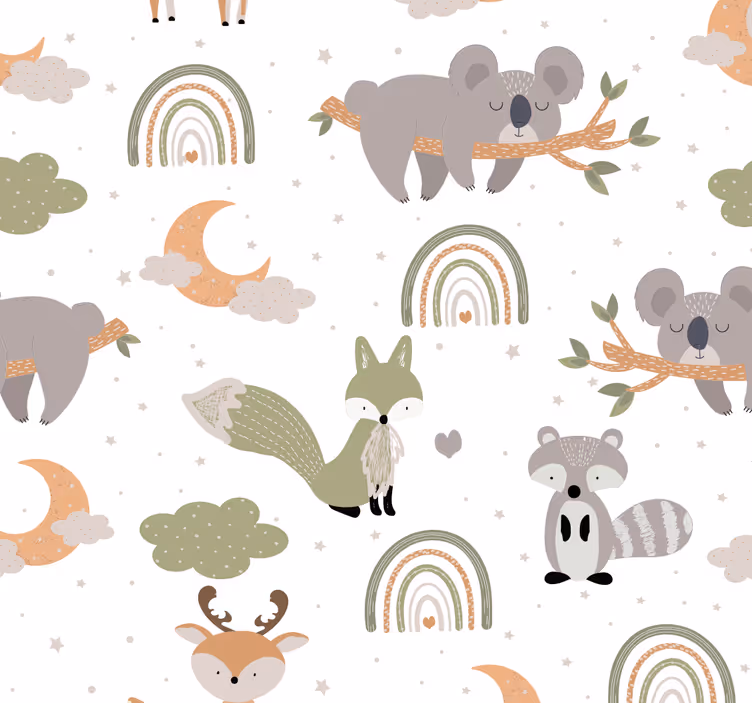 Nursery blind with scandinavian animal design - TenStickers