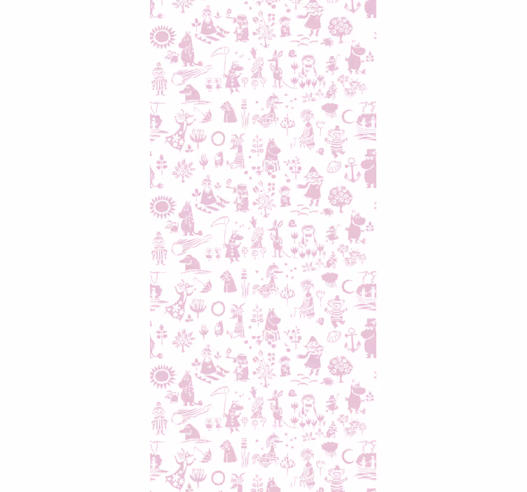 Pink moomin full wallpaper nursery blind - TenStickers