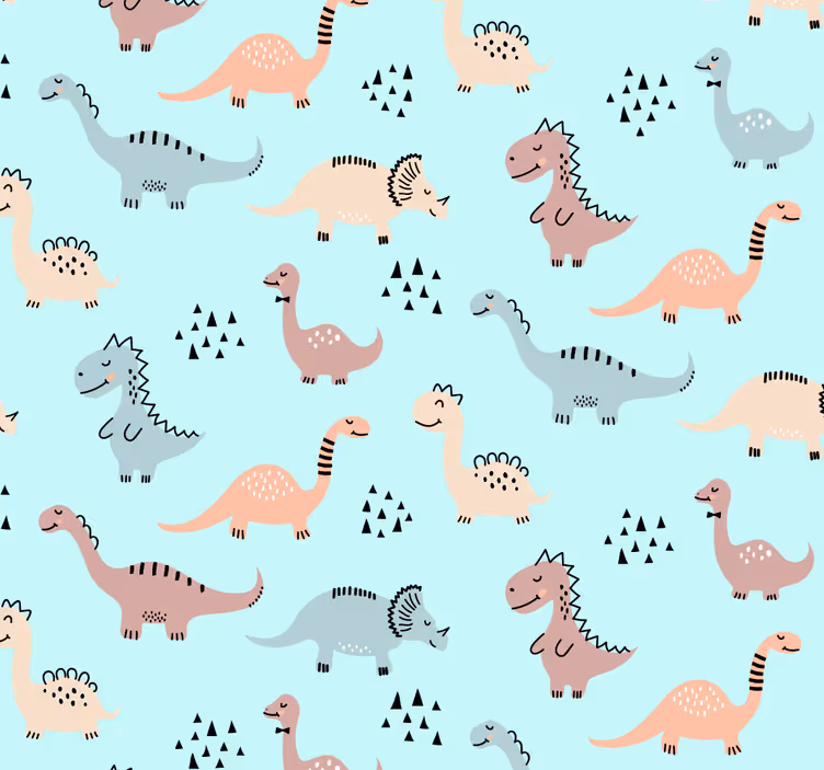 Nursery blind with blue background and dino designs - TenStickers
