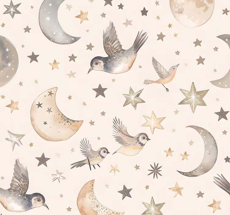 Nursery blind in beige night sky - TenStickers