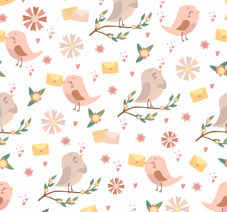 Nursery blind little birds on branches - TenStickers