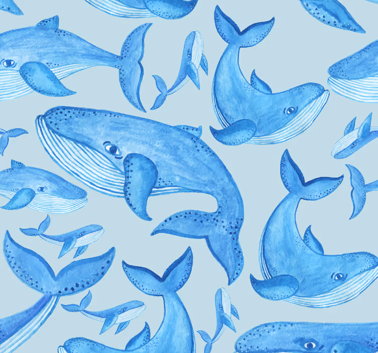 Nursery blind with coordinated whales - TenStickers