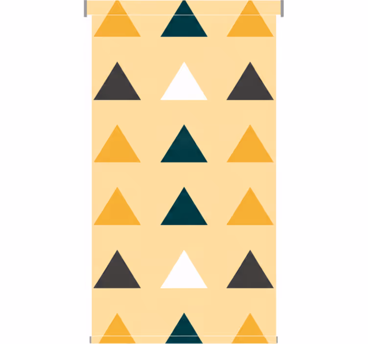 Hallway blind with coloured triangle geometric design - TenStickers