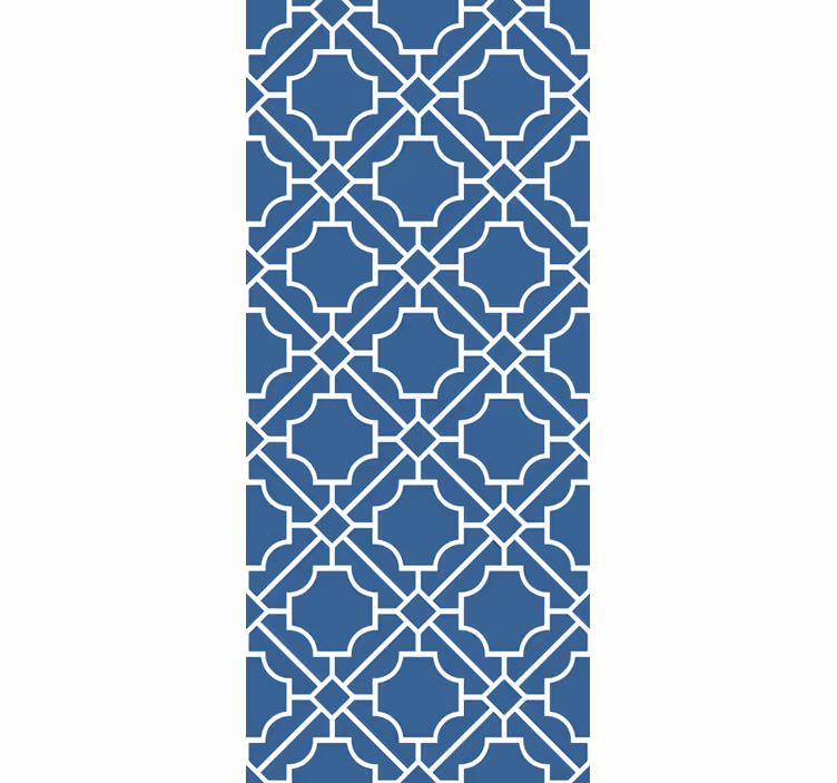 Hallway blind geometric 'lattice' white/navy - TenStickers