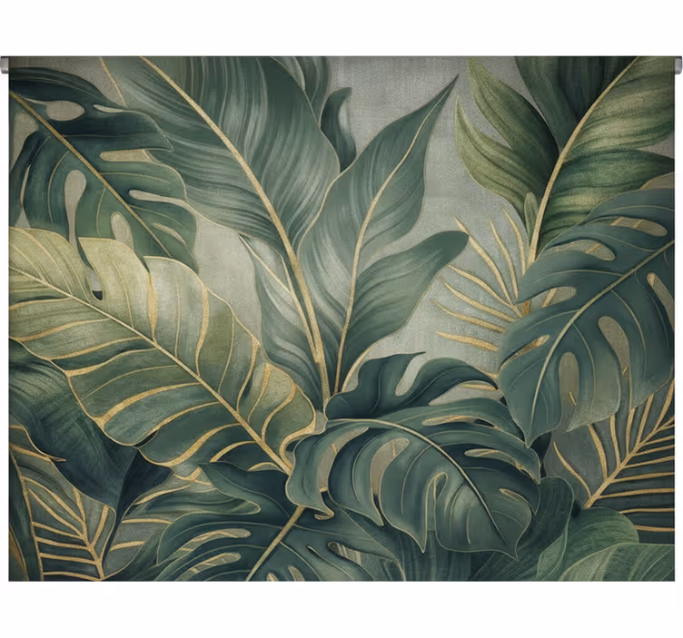 Green blind with rainforest leaf design - TenStickers