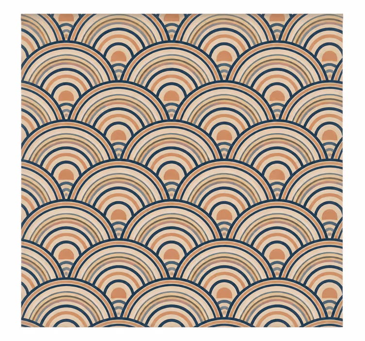 Master bedroom blind width 140 asian half circle design - TenStickers
