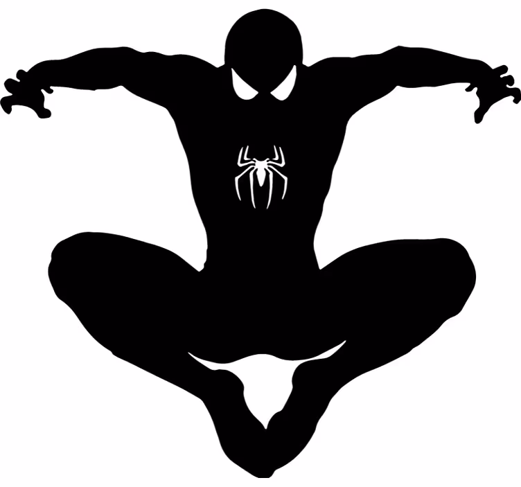 Superhero blind spiderman silhouette - TenStickers
