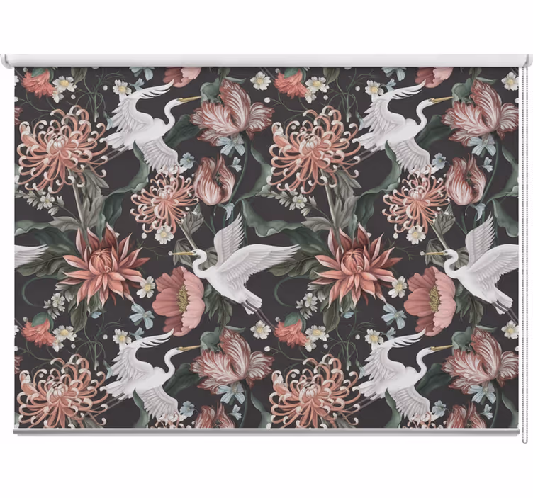 Balcony blind herons and flowers design - TenStickers
