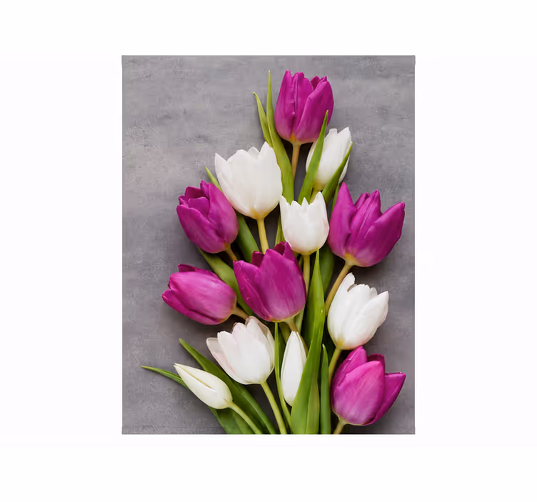Purple blind with real tulips design - TenStickers