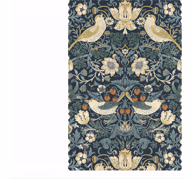 Kitchen blind width 80 indigo strawberry thief birds - TenStickers