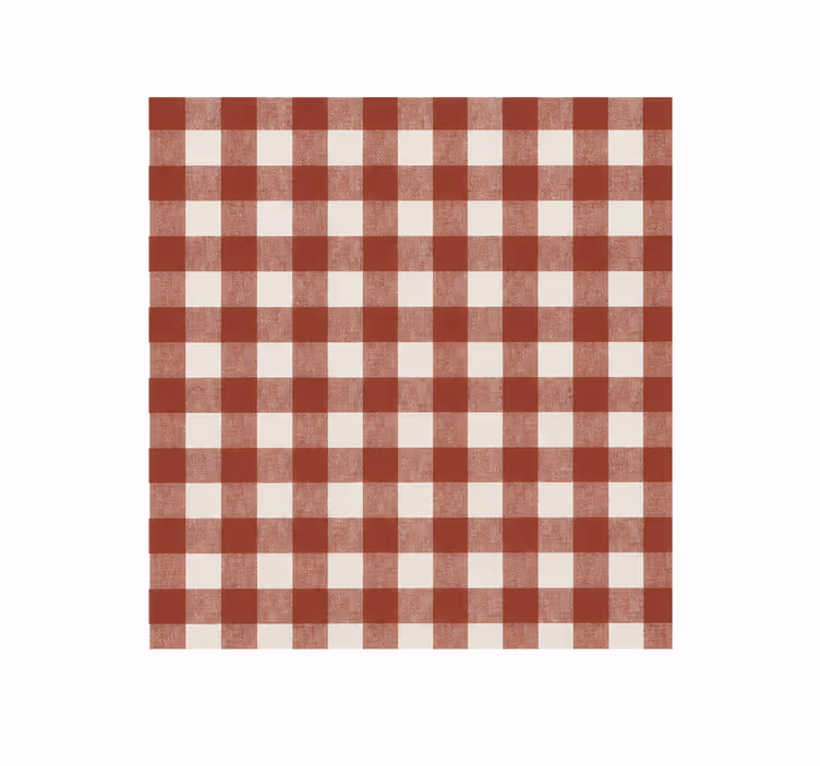 Red blind rustic large check gingham - TenStickers