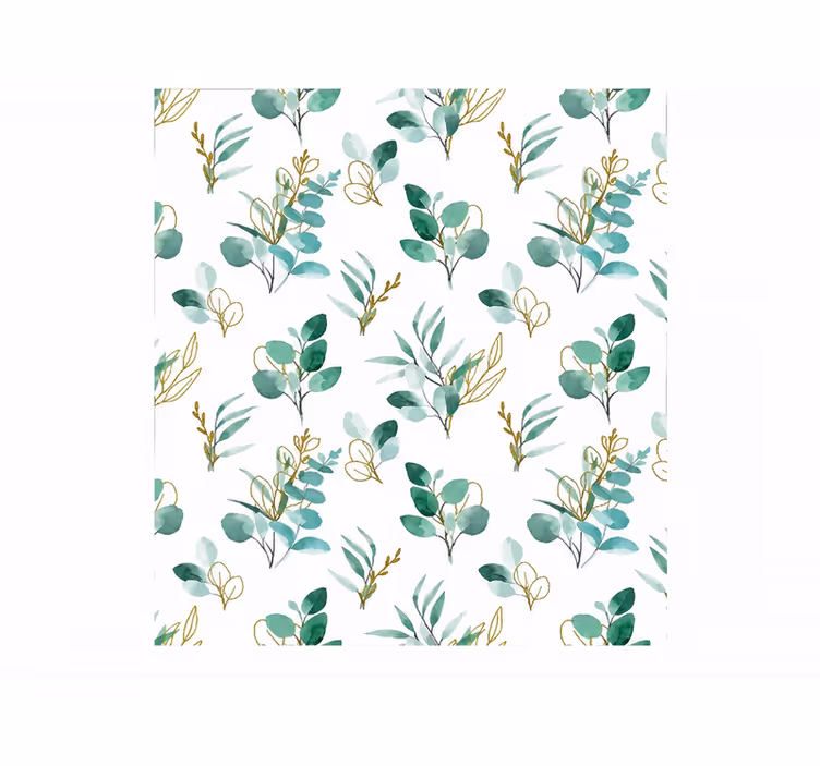 Green blind with mint plant pattern - TenStickers