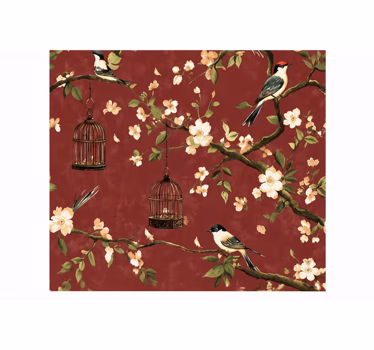 Red blind with burgundy chinois pattern - TenStickers