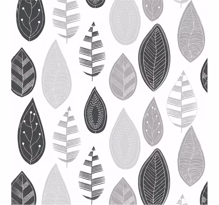 Grey blind with leaf pattern blackout design - TenStickers