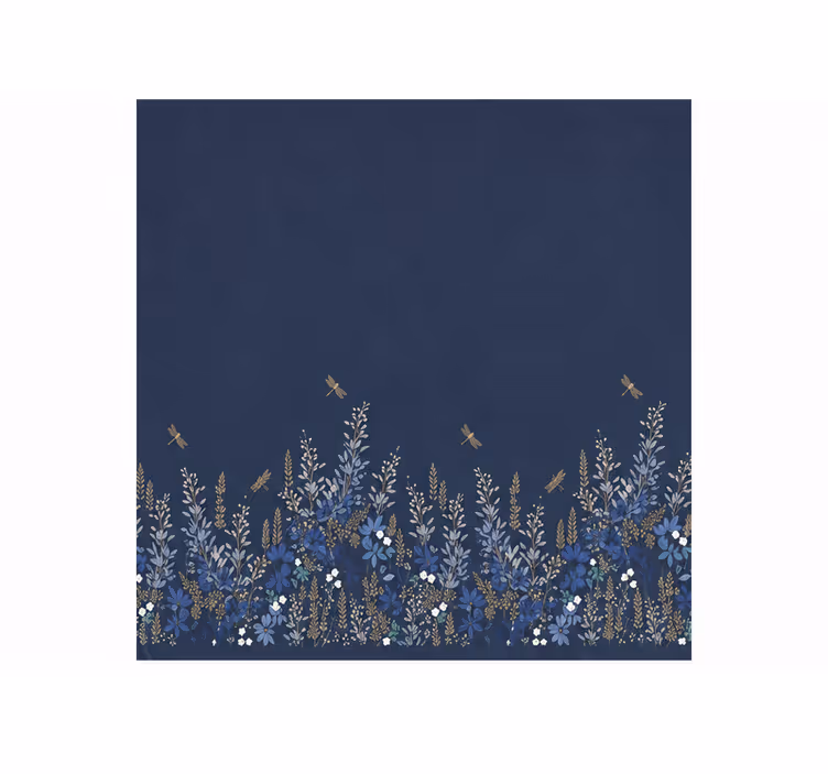 Blue blind with grass and flower insect pattern - TenStickers
