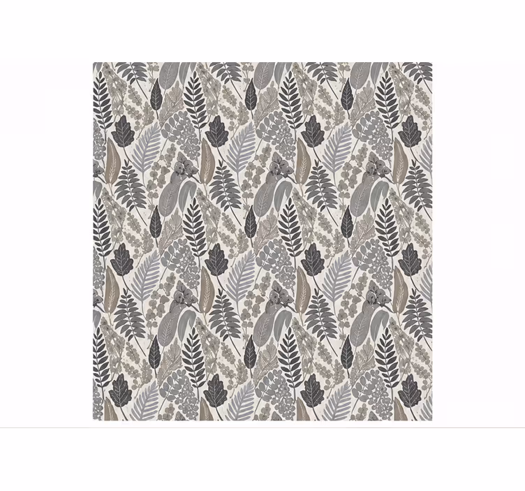 Grey blind with mixed leaf pattern - TenStickers