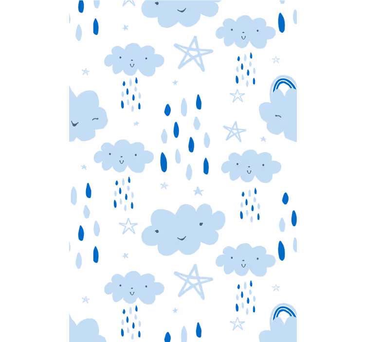Cloud blind with cheerful cloud designs - TenStickers