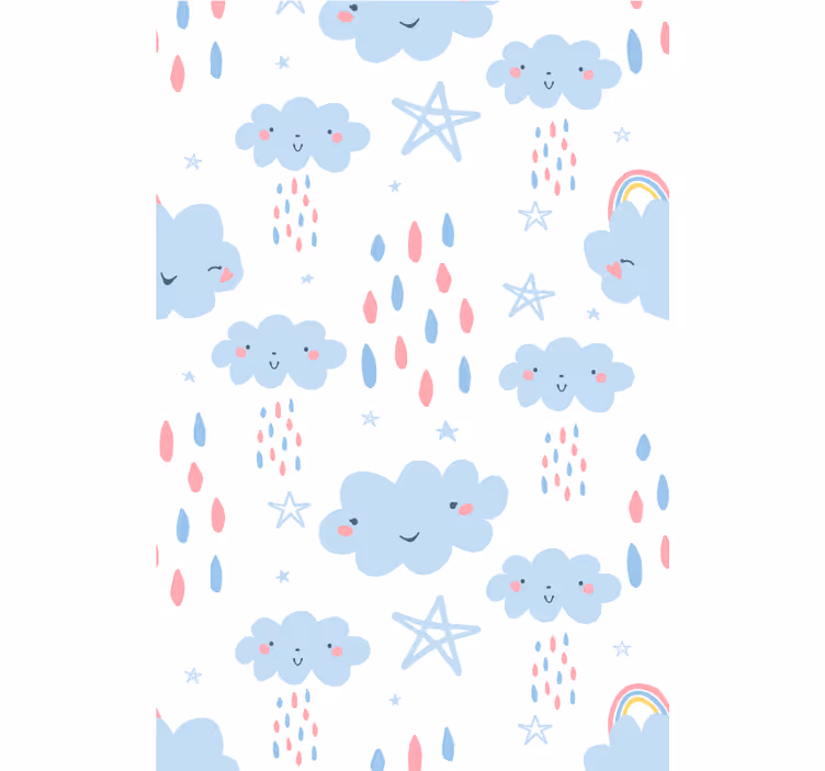 Smiling Clouds Pattern nursery blind - TenStickers