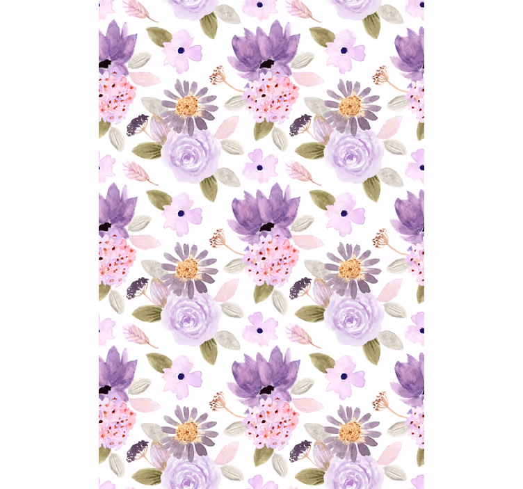 Purple Blooms Pattern flower blind - TenStickers