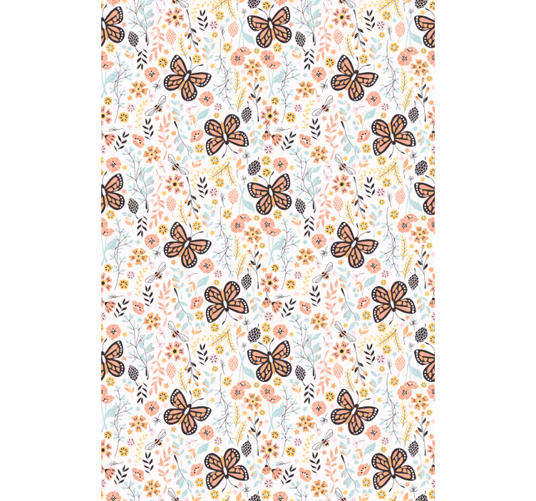 Butterfly Garden Pattern flower blind - TenStickers