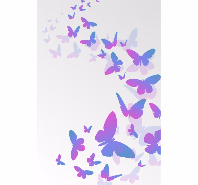 Purple flying butterflies Original roller blind - TenStickers