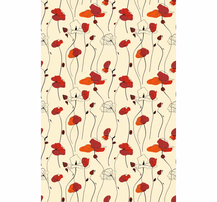 Poppies Classic roller blind - TenStickers