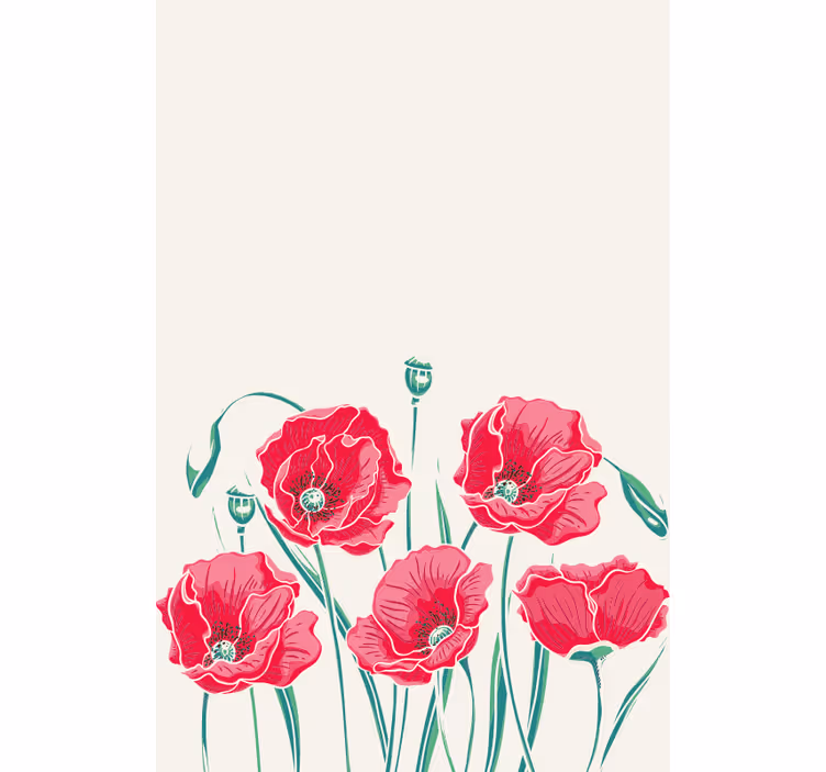 Poppy Flower Elegance flowers and plant blind - TenStickers