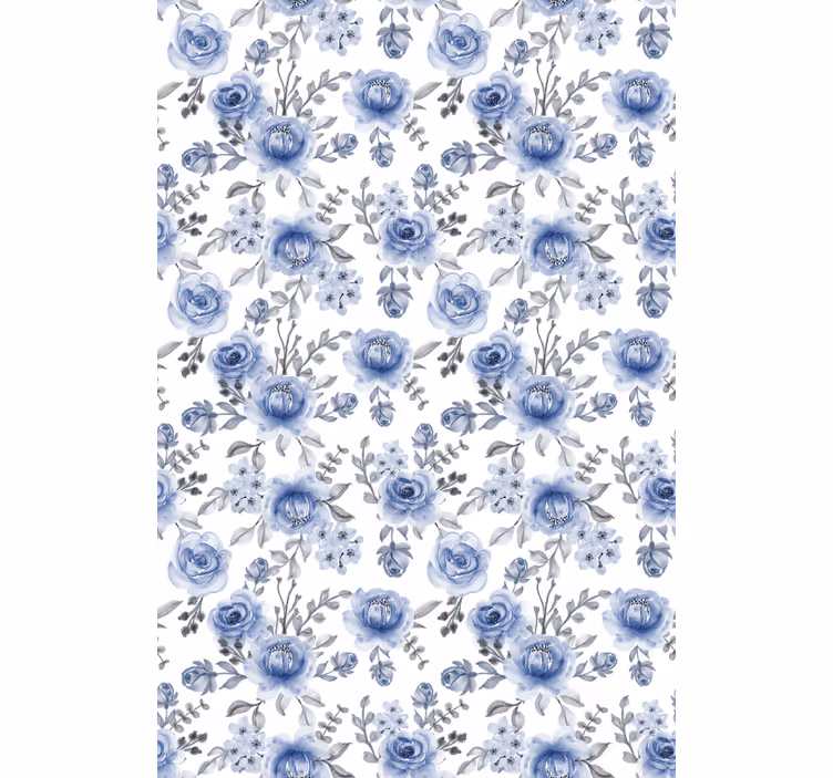 Blue pattern Flower blind - TenStickers