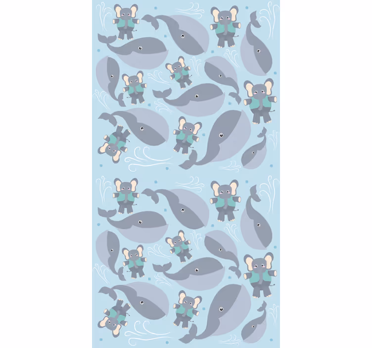 Whale and elephant Childrens blind - TenStickers