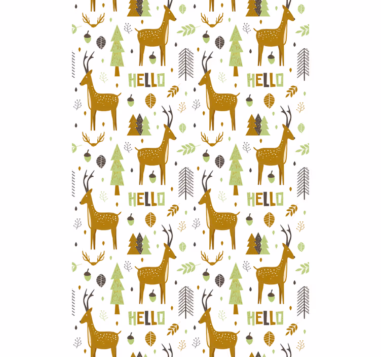 Nordic Forest Greeting animal roller blind - TenStickers
