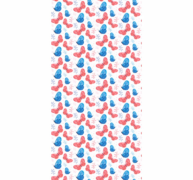 Blue and Red Colours butterfly blind - TenStickers