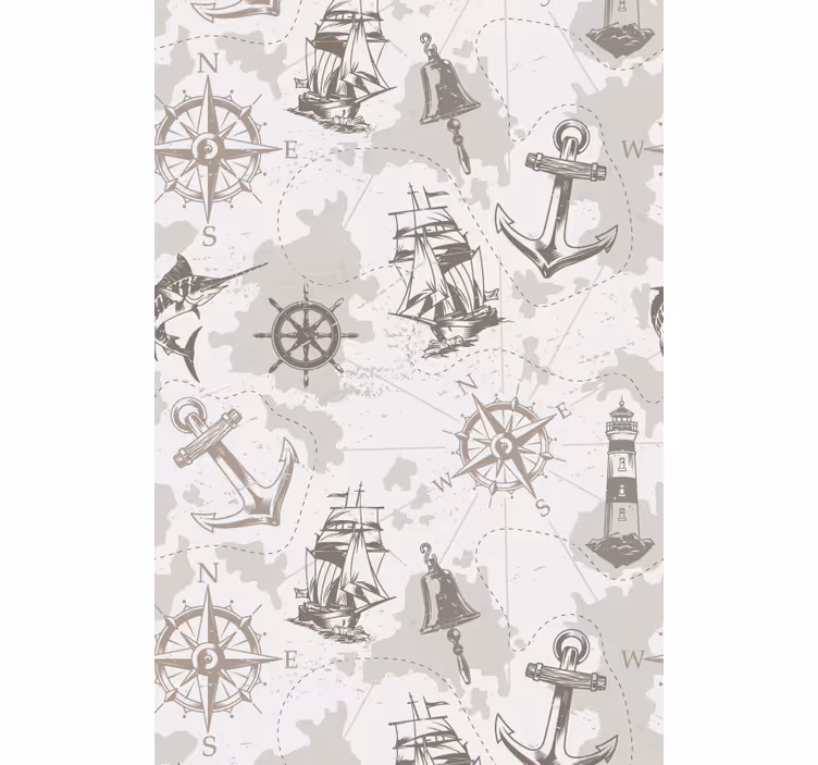 Nautical Exploration Motifs more vintage roller blind - TenStickers
