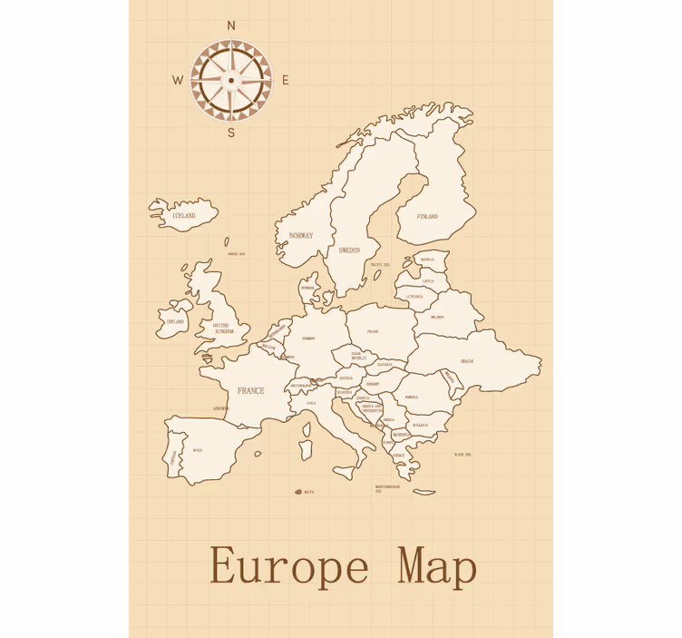 Vintage Europe World map roller blind - TenStickers