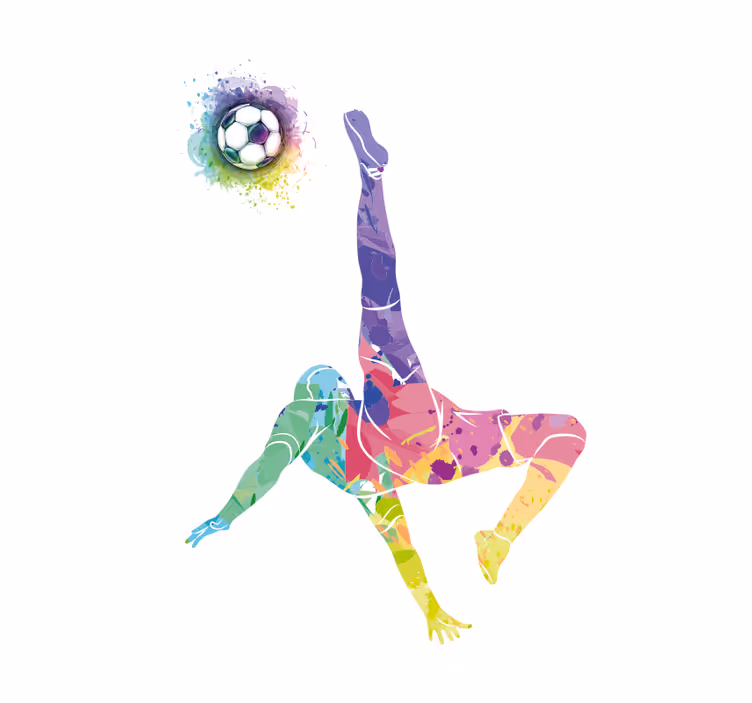 Watercolour football player sports blind - TenStickers