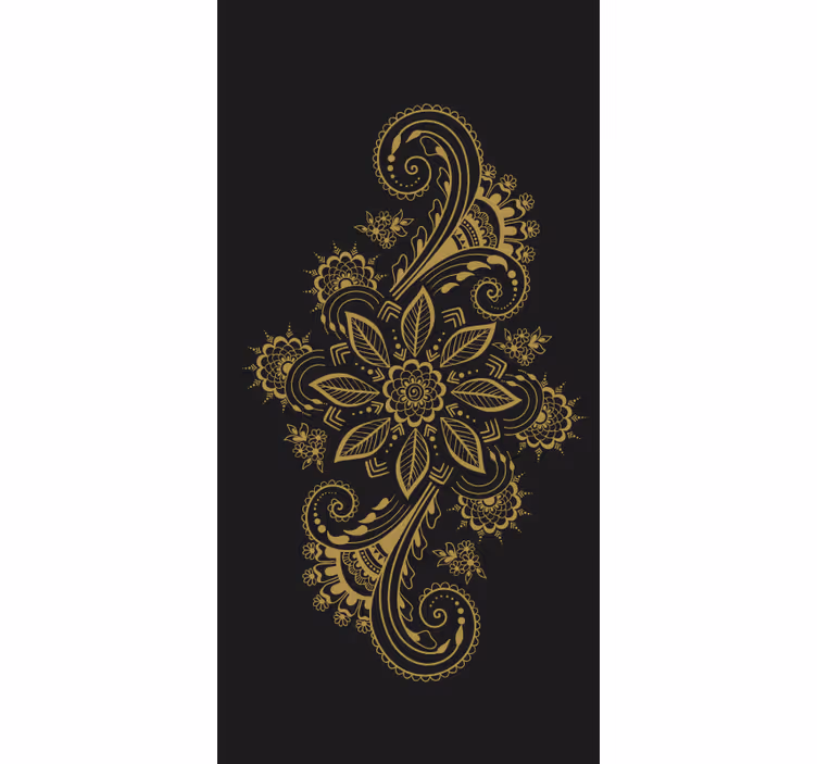 Intricate Golden Florals flower blind - TenStickers