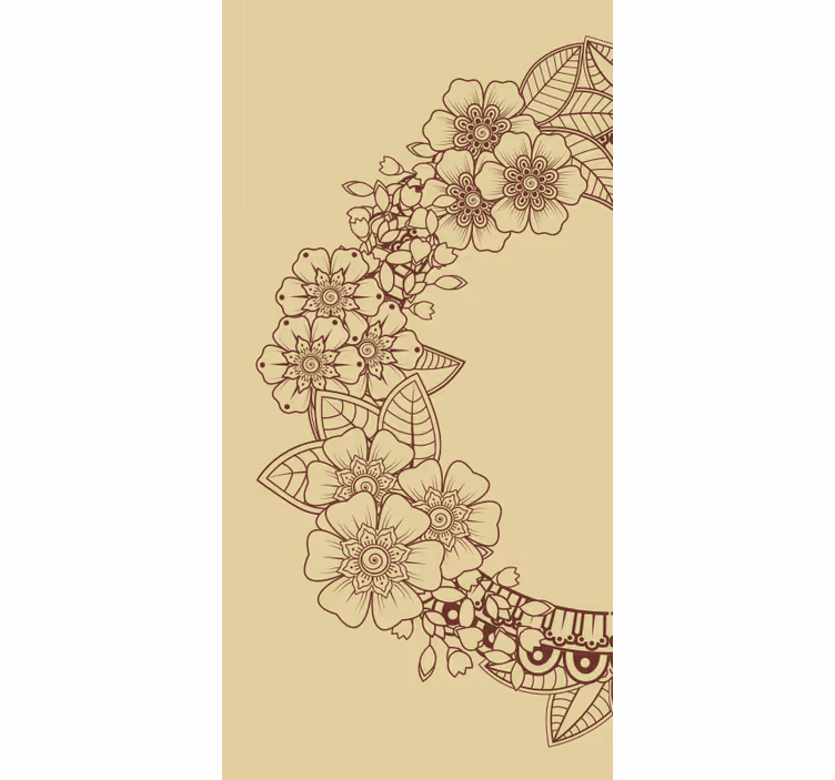 Floral Outline Design flower blind - TenStickers