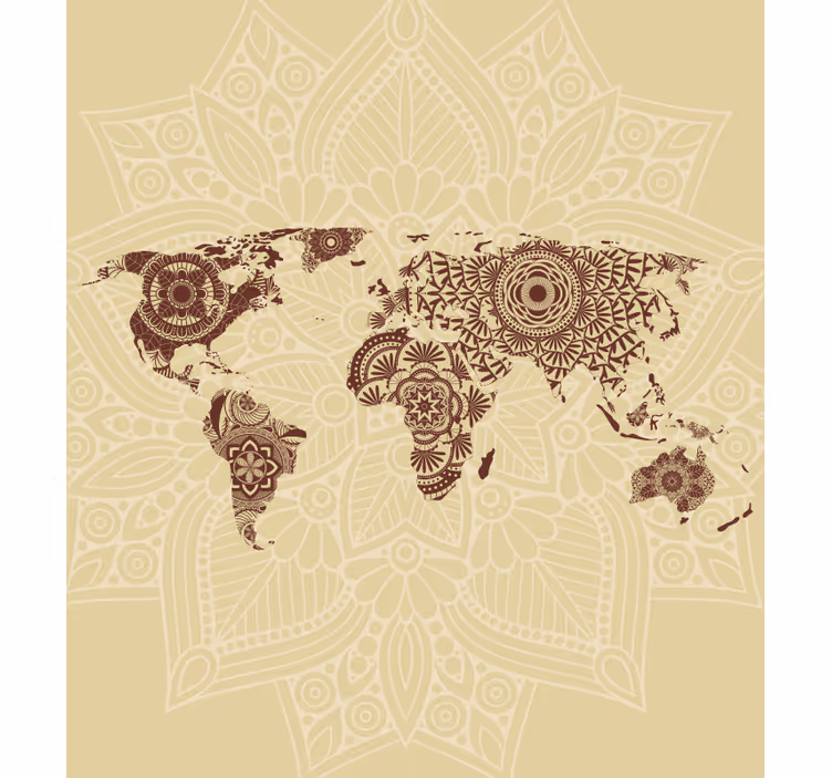 Mandala Universe Tapestry world map roller blind - TenStickers