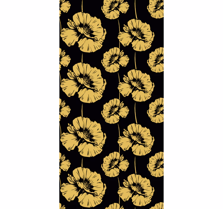 Yellow and black design flower blind - TenStickers
