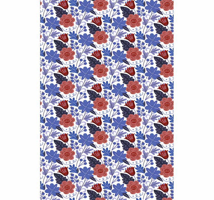 Bold botanical pattern flowers and plant blind - TenStickers
