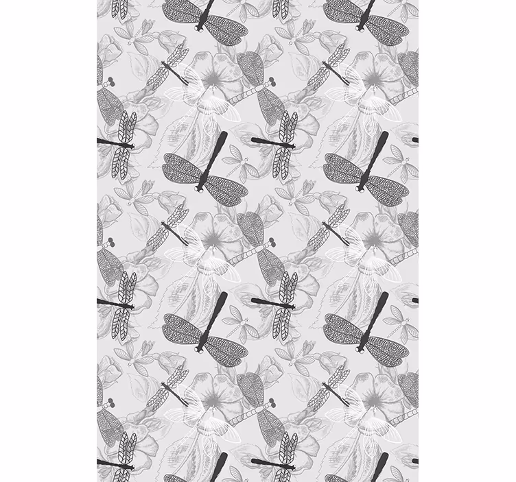Gray dragonflies and daffodils Flower blind - TenStickers