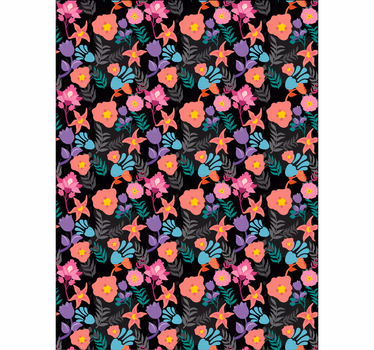 Colorful Floral Pattern flowers and plant blind - TenStickers