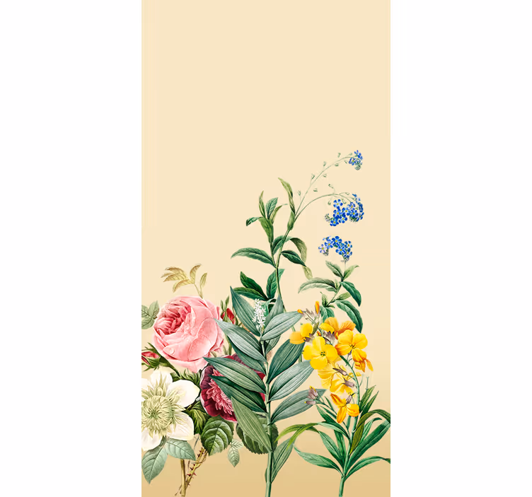 Lush Floral Arrangement flowers and plant blind - TenStickers