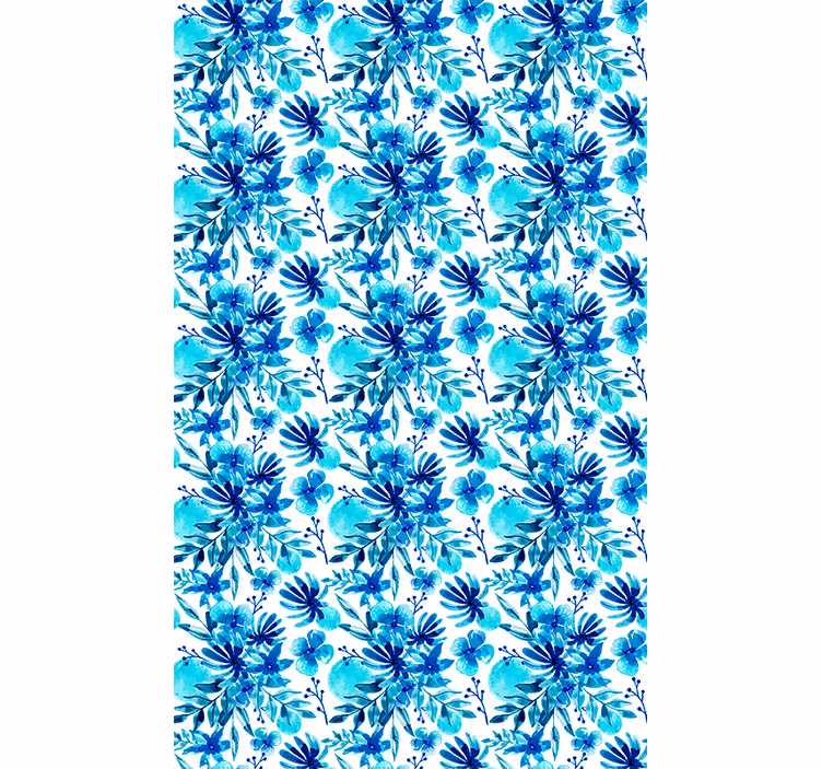Vivid blue theme flowers and plant blind - TenStickers