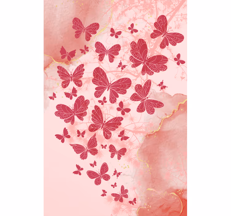Pink heart arrangement butterfly blind - TenStickers