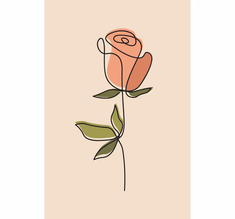 Rose Outline flower blind - TenStickers