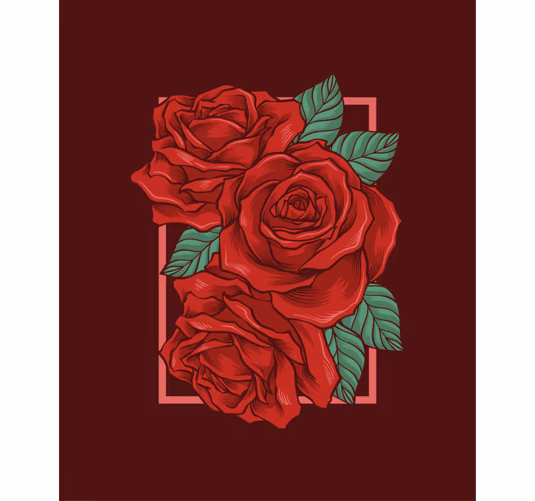 Elegant Red Roses flowers and plant blind - TenStickers