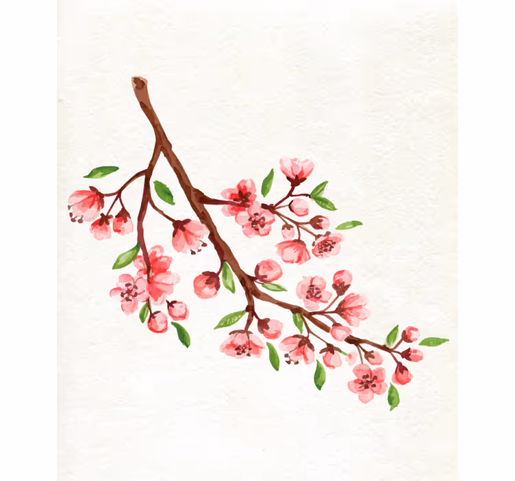 Cherry Blossom Branch flowers and plant blind - TenStickers