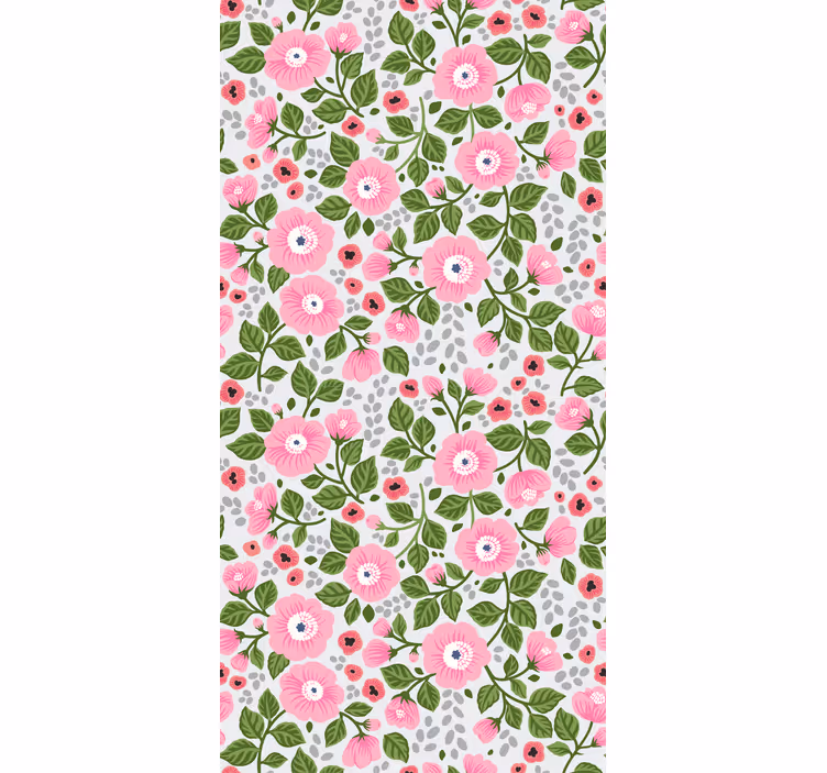Pink blooms garden flowers and plant blind - TenStickers
